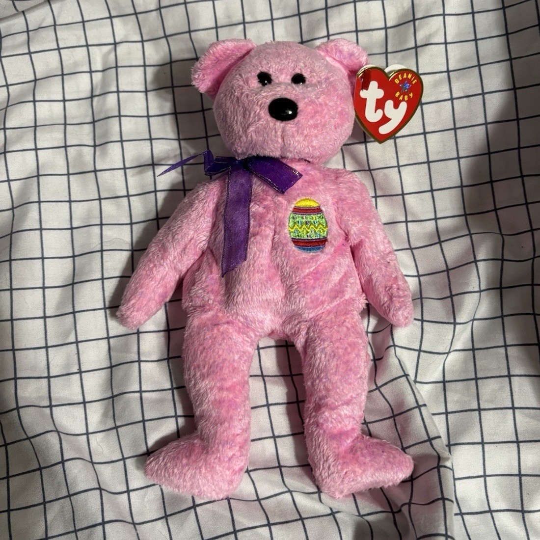 Ty Beanie Baby Eggs Pink Bear Retired Original, Ages 3+, 3-4 & 8-11 Years