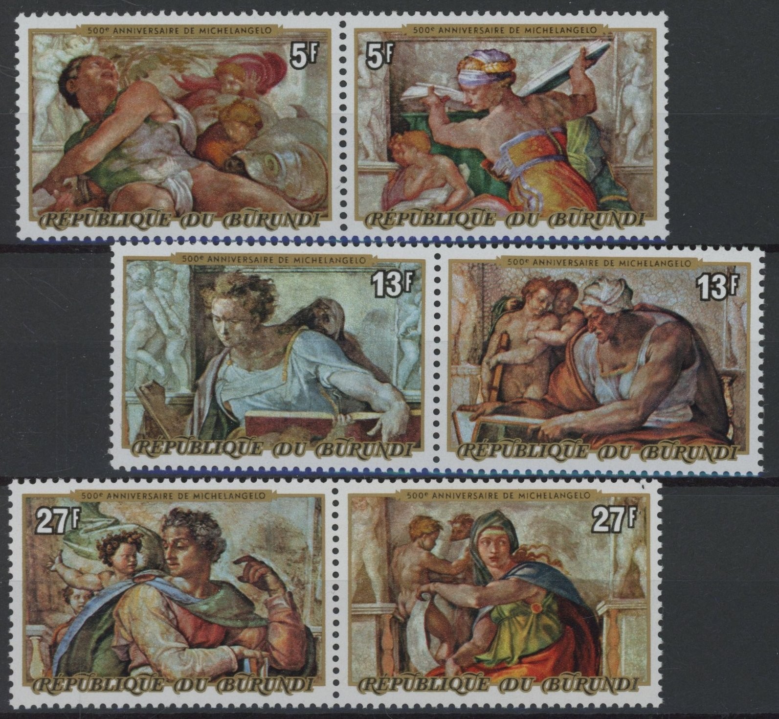 Burundi 1975 : Art / Christmas - Good Set Very Fine MNH Stamps - Cat Value : 20€