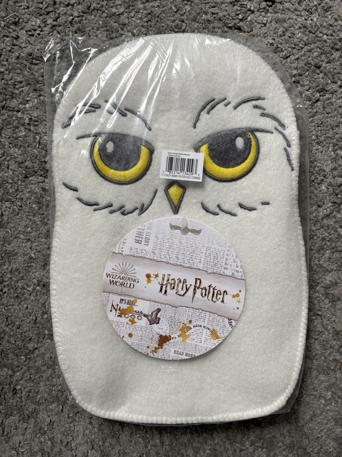 HARRY POTTER Hedwig The Owl Felt Storage 7717362P New In Factory Sealed Bag