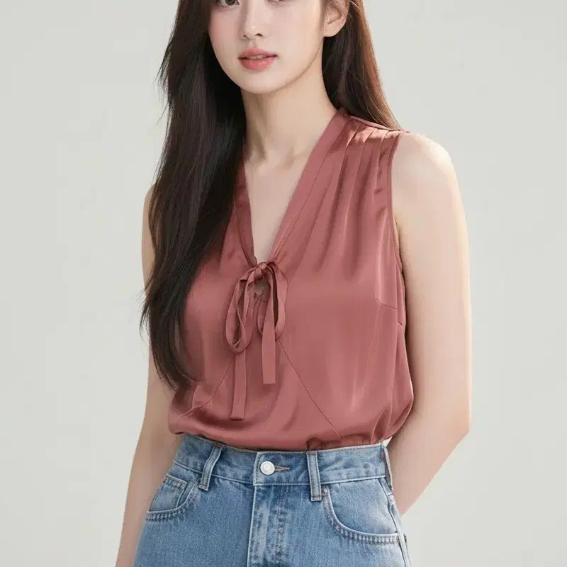 Max Mara Satin Ribbon V-Neck Blouse S