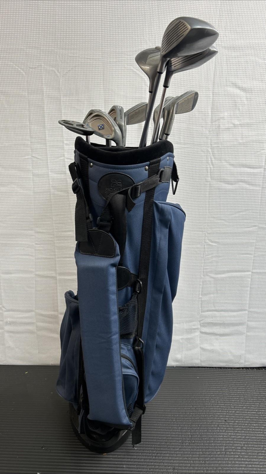 Full Set Golf Clubs Pro Select Bag Northwestern Irons & Woods, Putter Rain Cover
