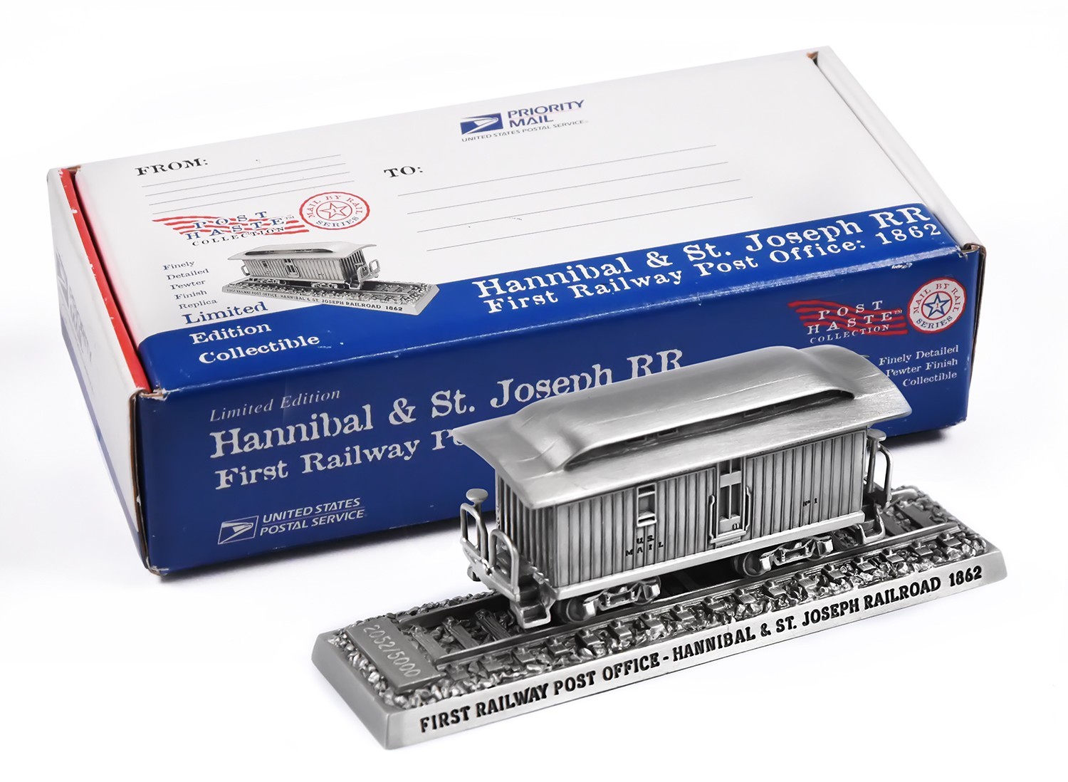 Pewter Limited Edition First Railway Post Office 1862 in Box 2052/5000