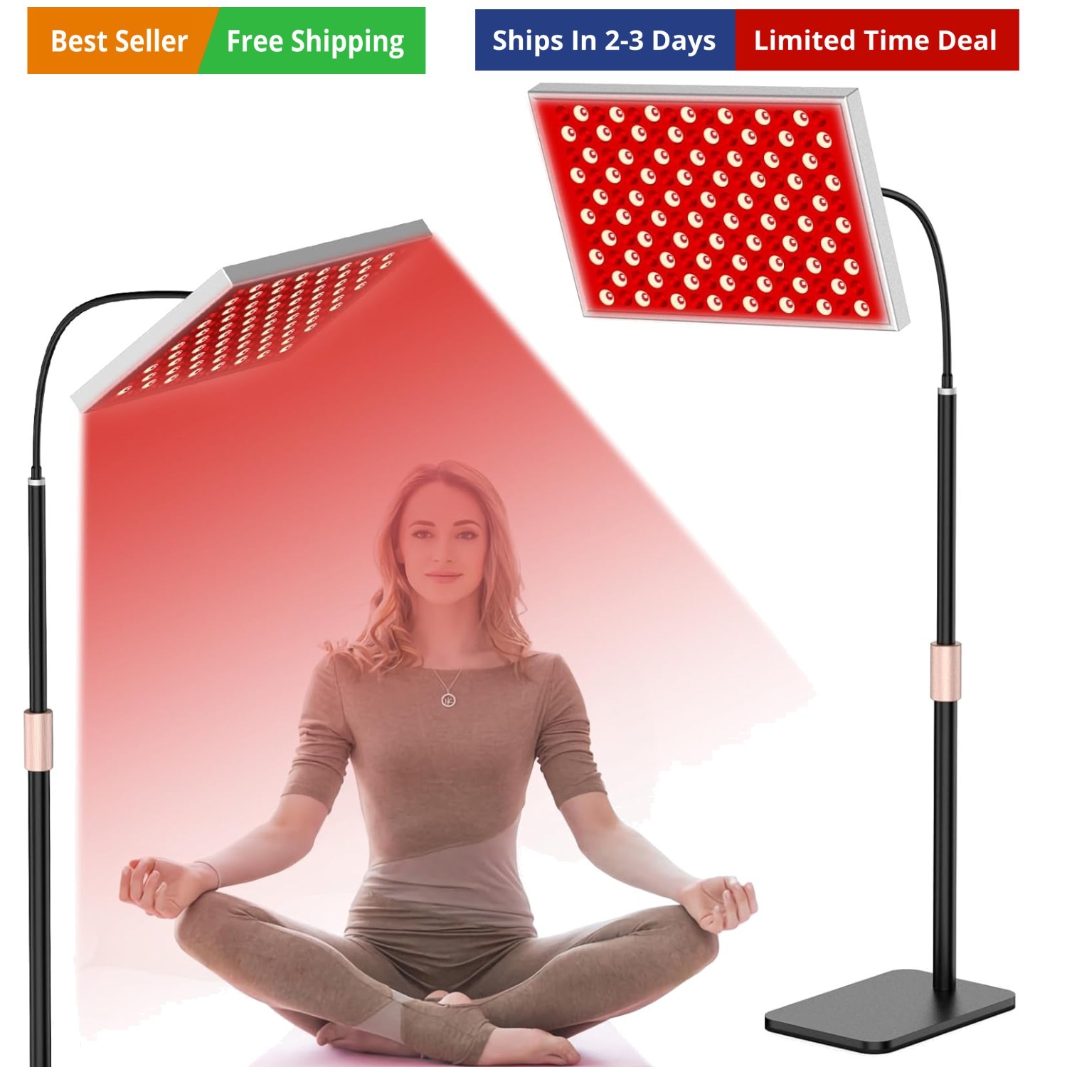 Red Light Therapy for Body: Infrared Light Therapy Panel Lamp with Stand, 660...
