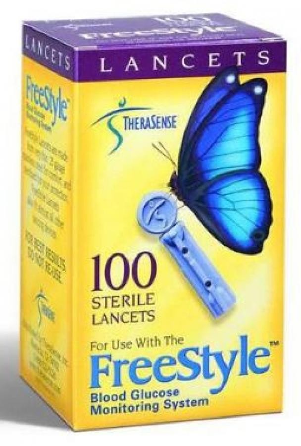 Abbott TheraSense Freestyle Lancets 28G Sterile Very Thin Stainless Steel 100 Ct