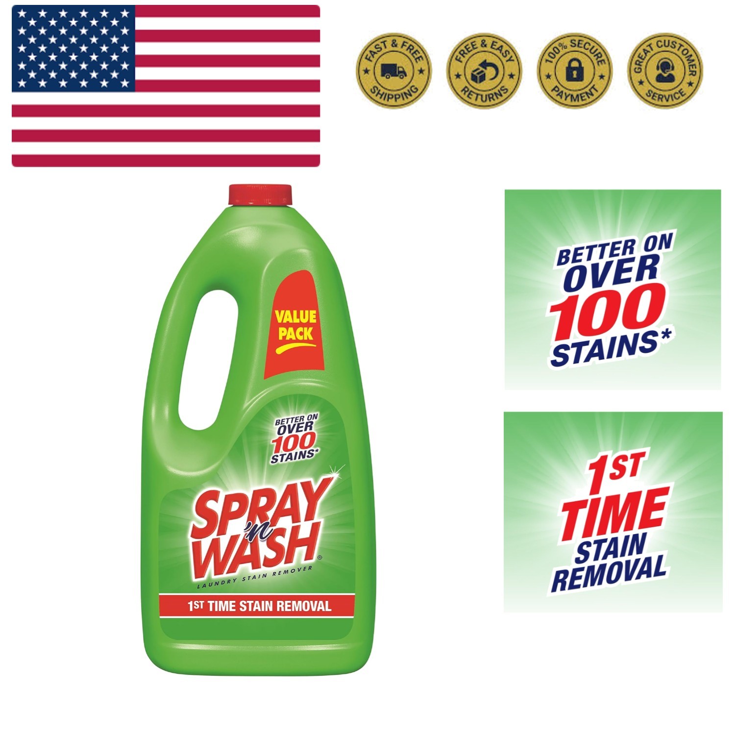 Resolve Pre-Treat Laundry Stain Remover Refill, 360 fl oz 6 Bottles x 60 oz