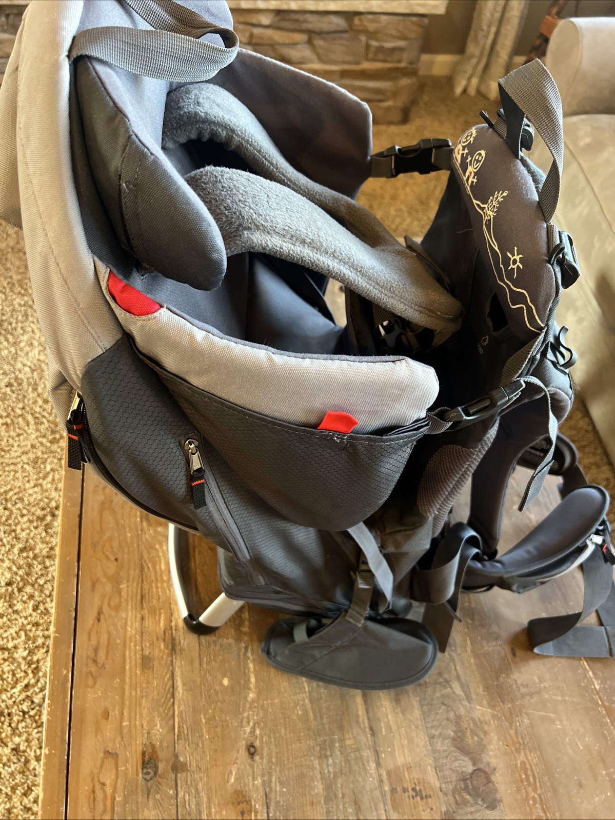 Phil & Ted's Escape Kids Hiking Baby Carrier Backpack Charcoal EUC