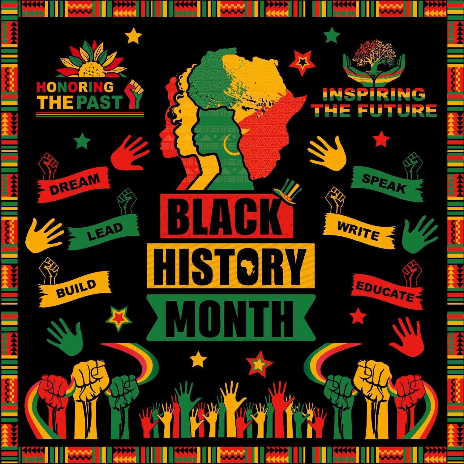 Black History Month Decorations, 44 Pcs Black History Month Bulletin Board De...