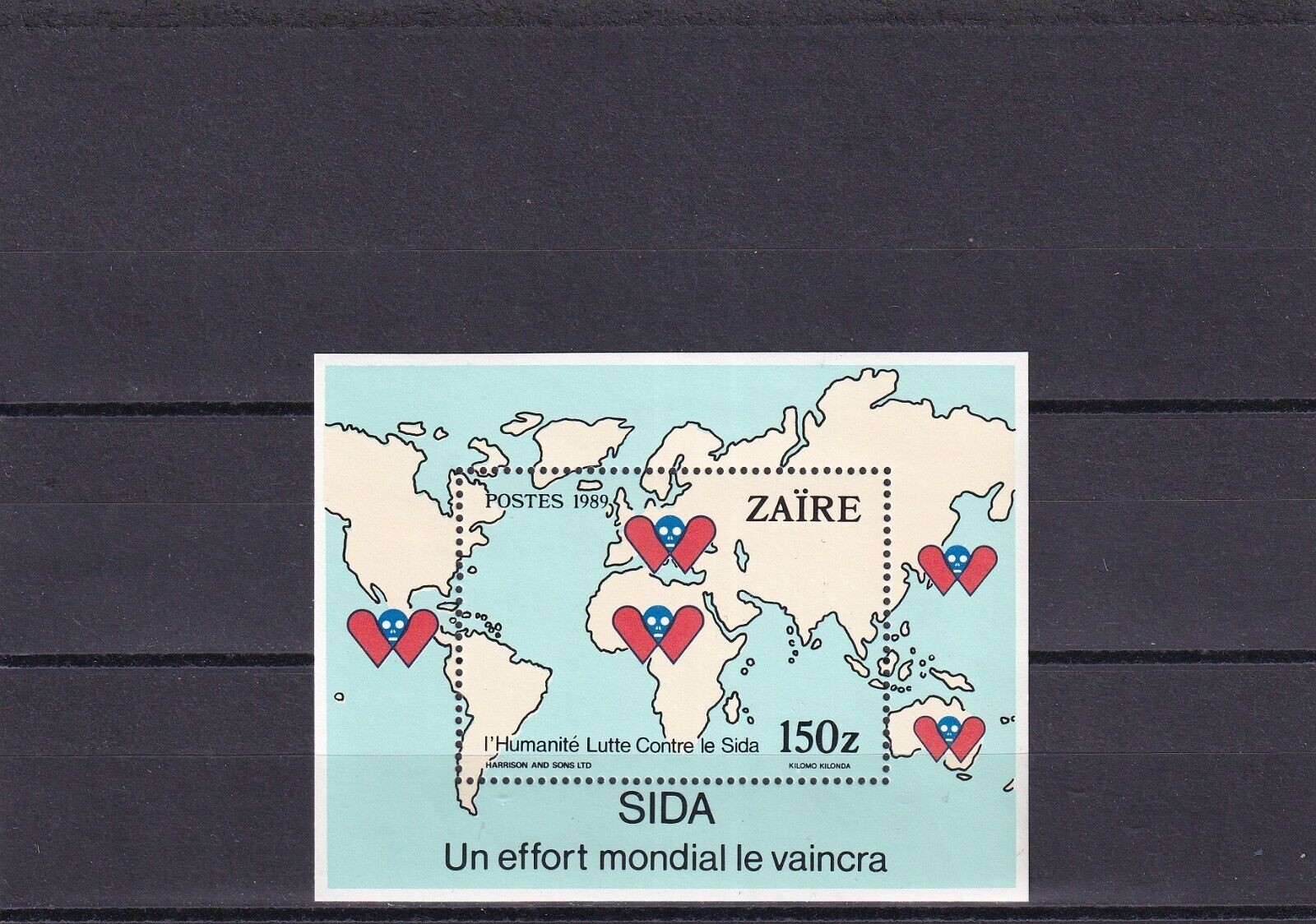 SA07d Congo Zaire 1990 Anti-AIDS Campaign mint minisheet