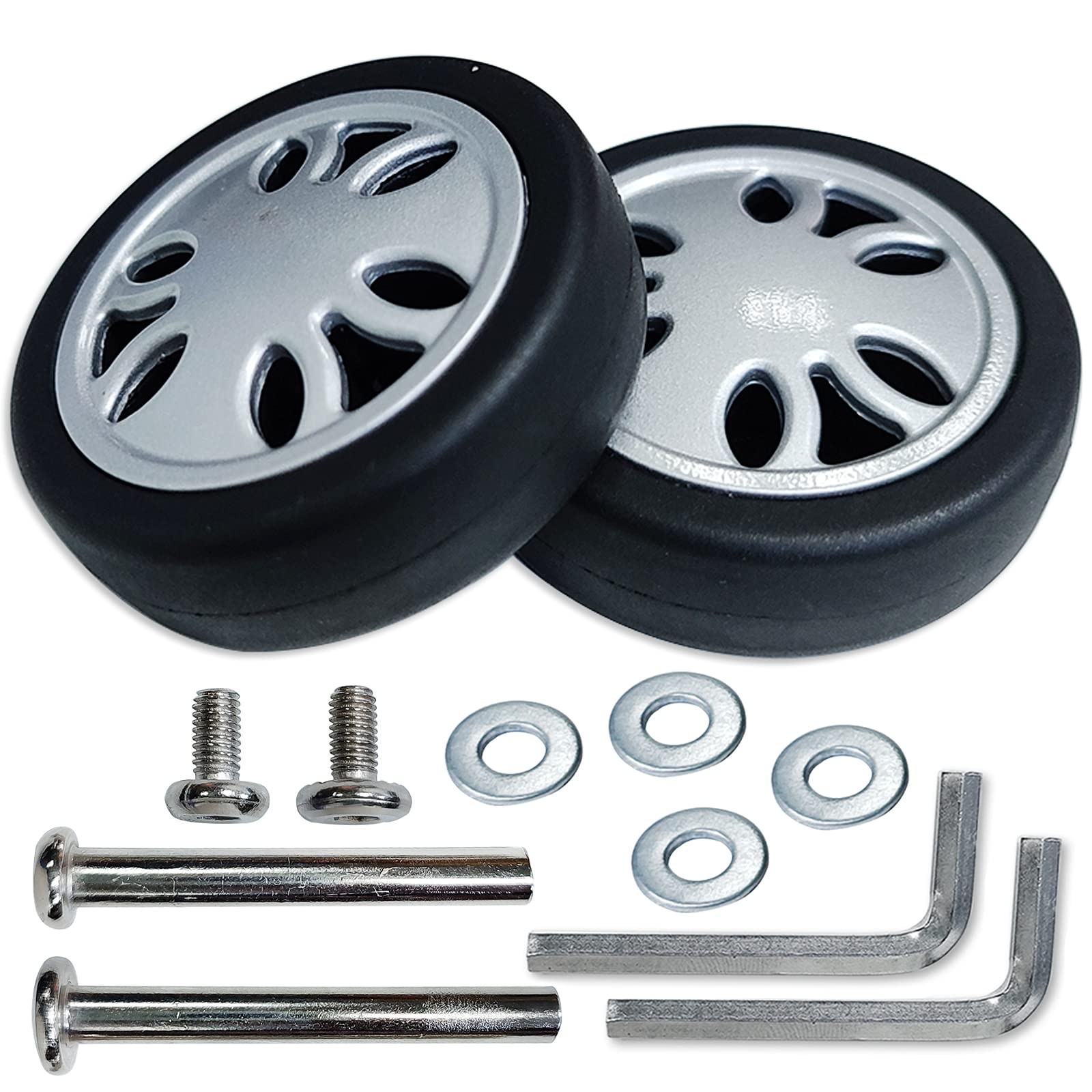 Rhinenet Replacement Luggage Suitcase Wheels OD 50mm Repair x 15mm x 6mm 