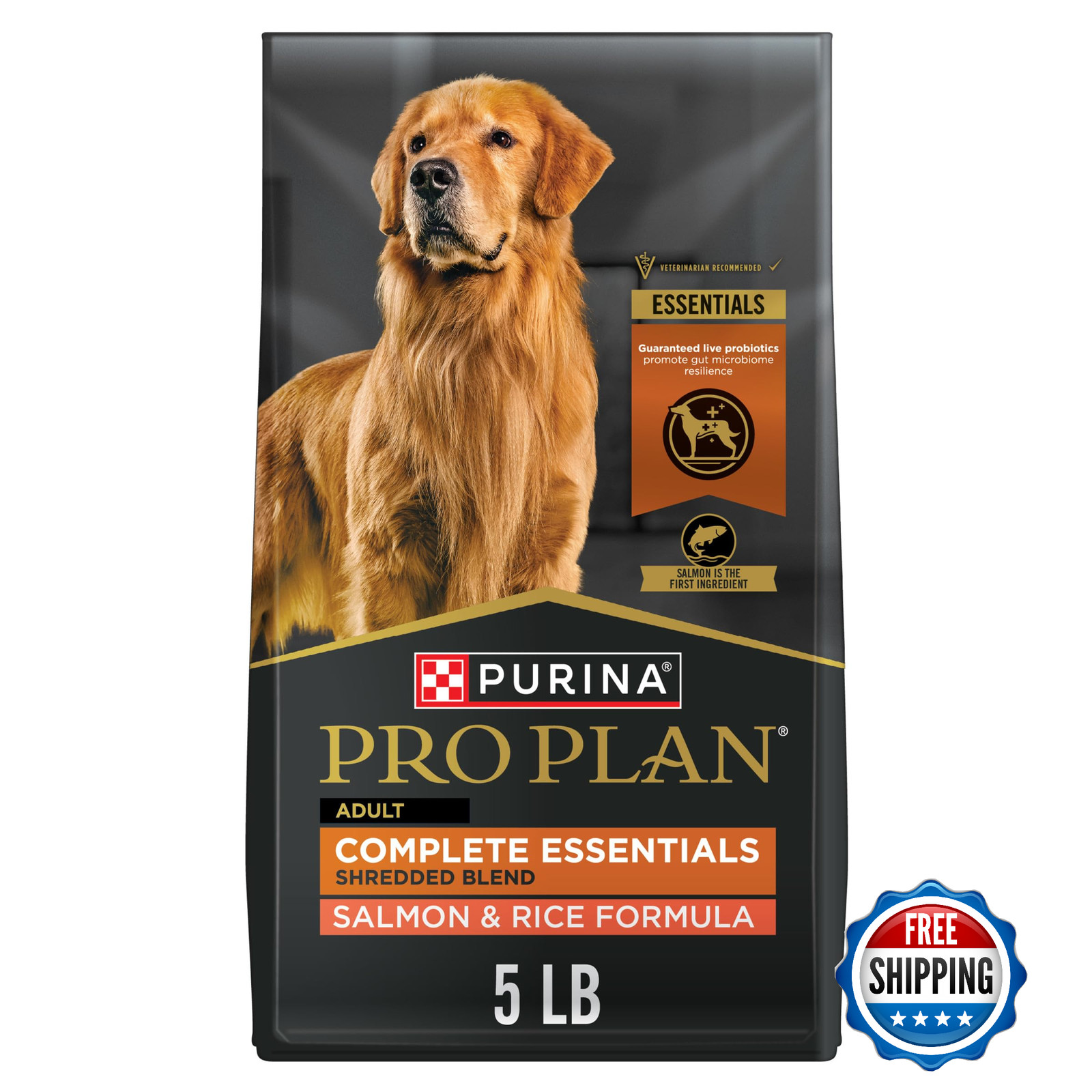 Purina Pro Plan Shredded Blend Salmon & Rice Dog Food 5lb w/ Probiotics