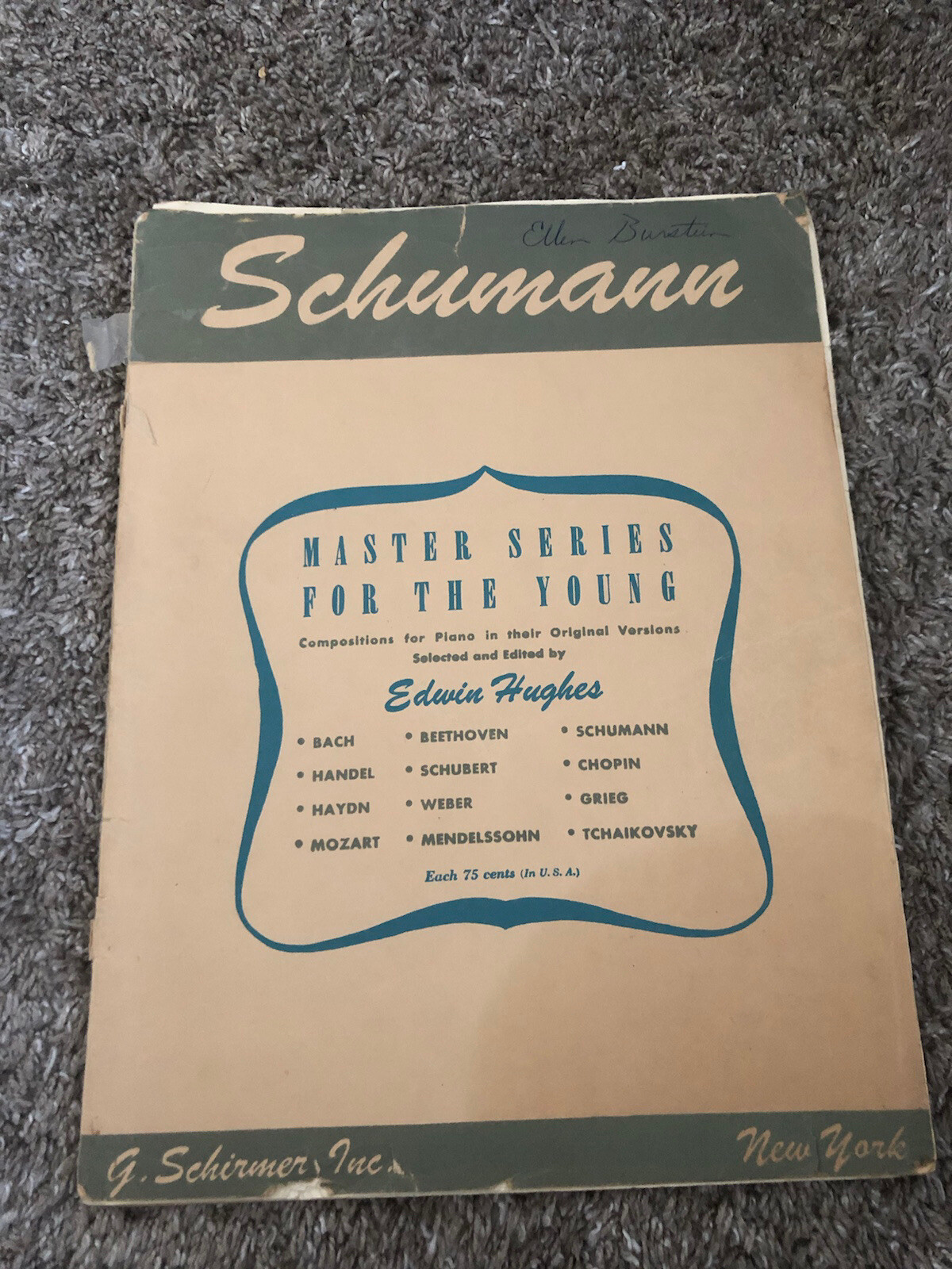 Classical Piano Schirmer ~ SCHUMANN Master Series for the Young