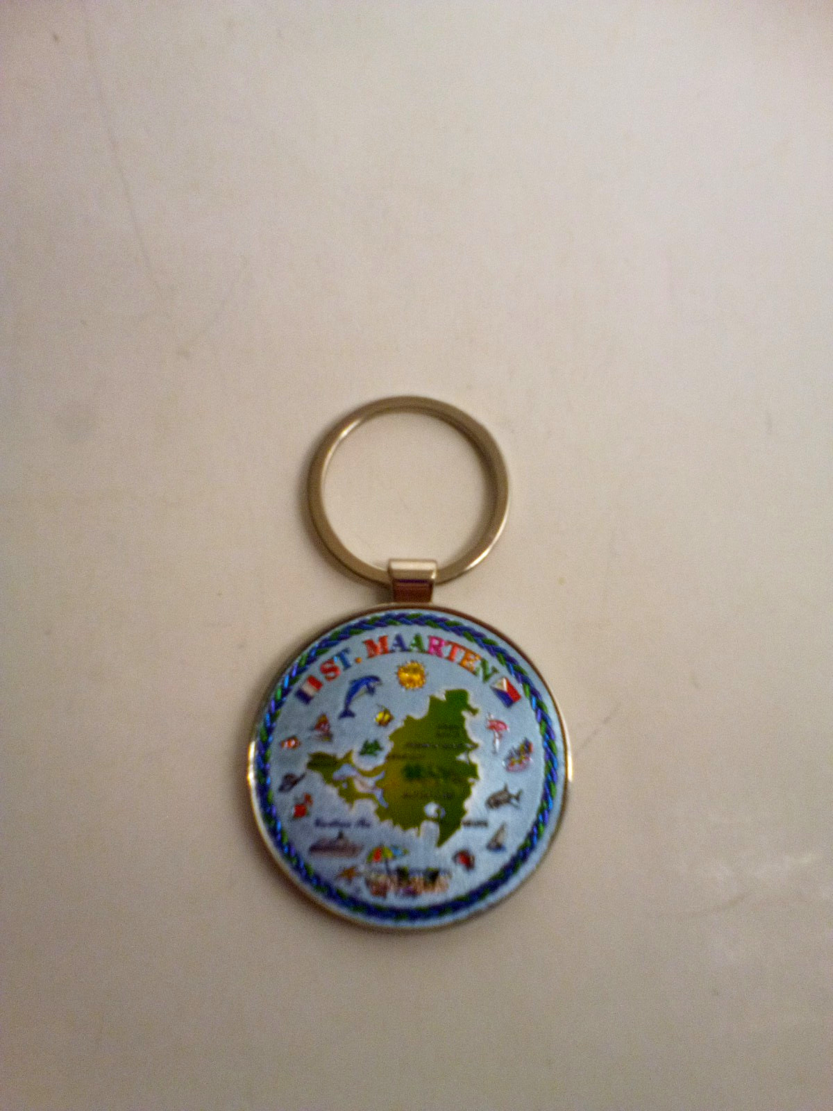 ST. Martin St. Maaten Island Keychain - Carribean Collectible Keyring Souvenir