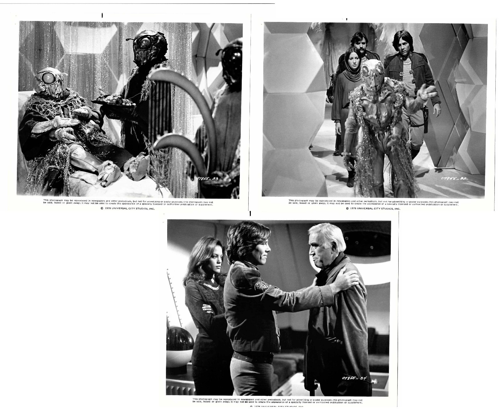 Lot Of 3 Photos Of BATTLESTAR GALACTICA (COP)