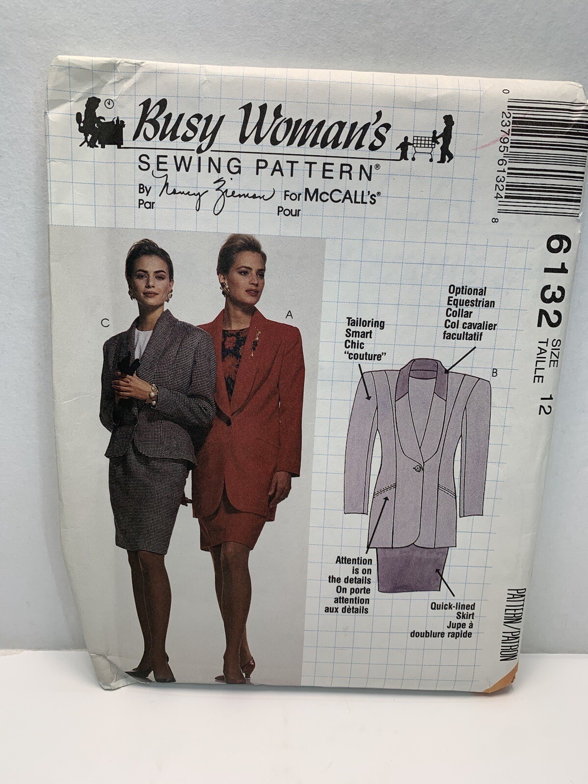 McCalls 6132 Misses Jacket Top Skirt Nancy Zieman Pattern  12 *uncut*