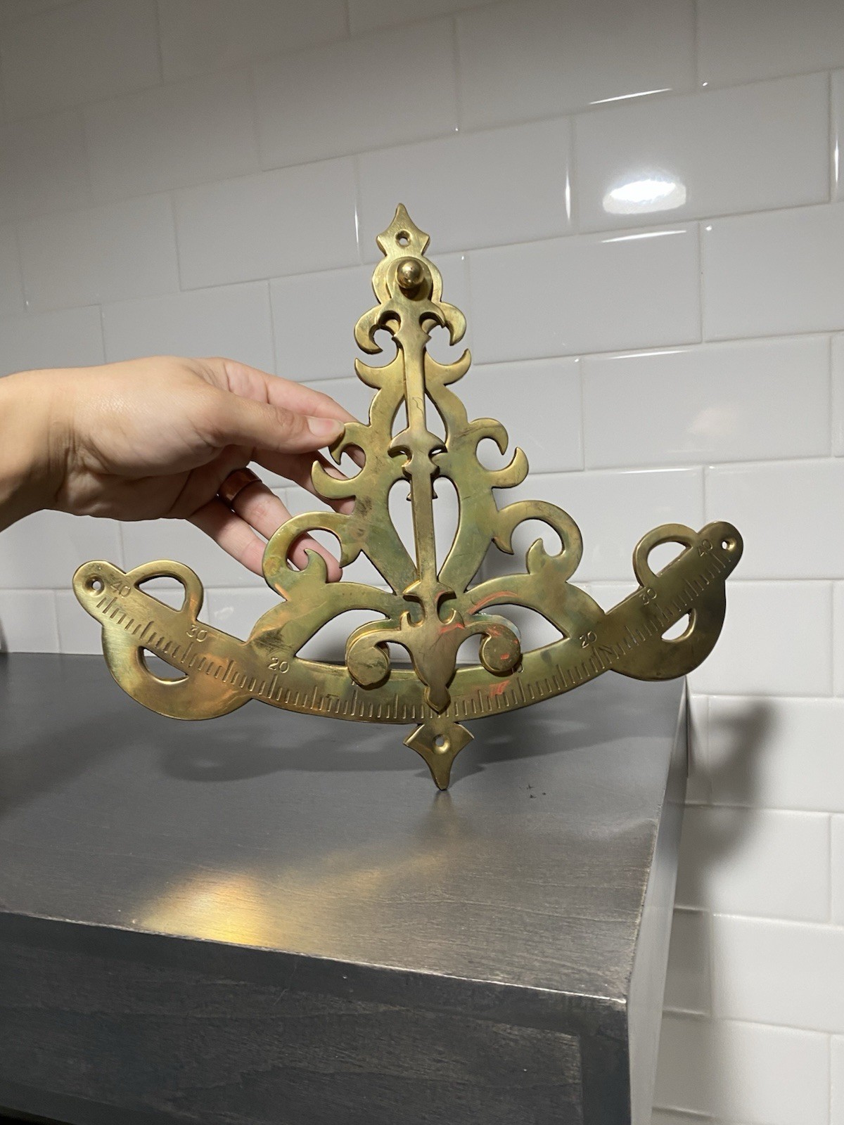 Antique Brass Inclinometer Navigational Instrument Wall Art