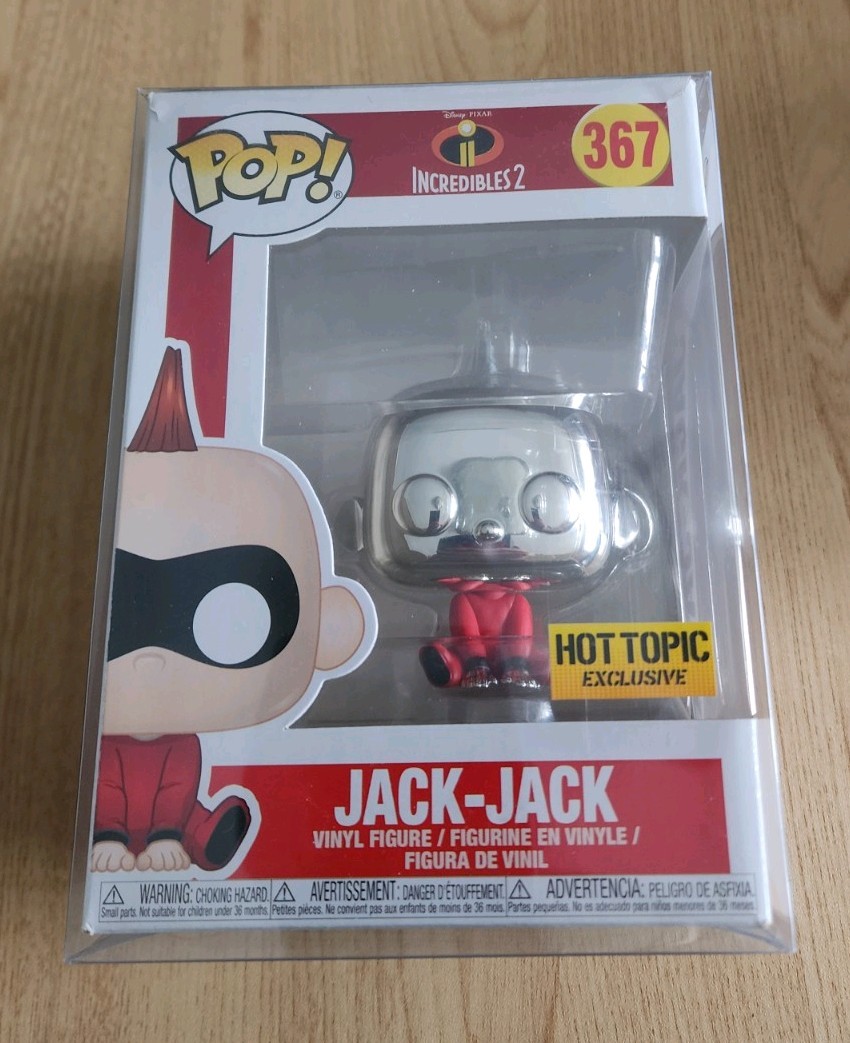 VAULTED Funko Incredibles 2 Jack-Jack 367 Hot Topic Chrome Exclusive & PROTECTOR