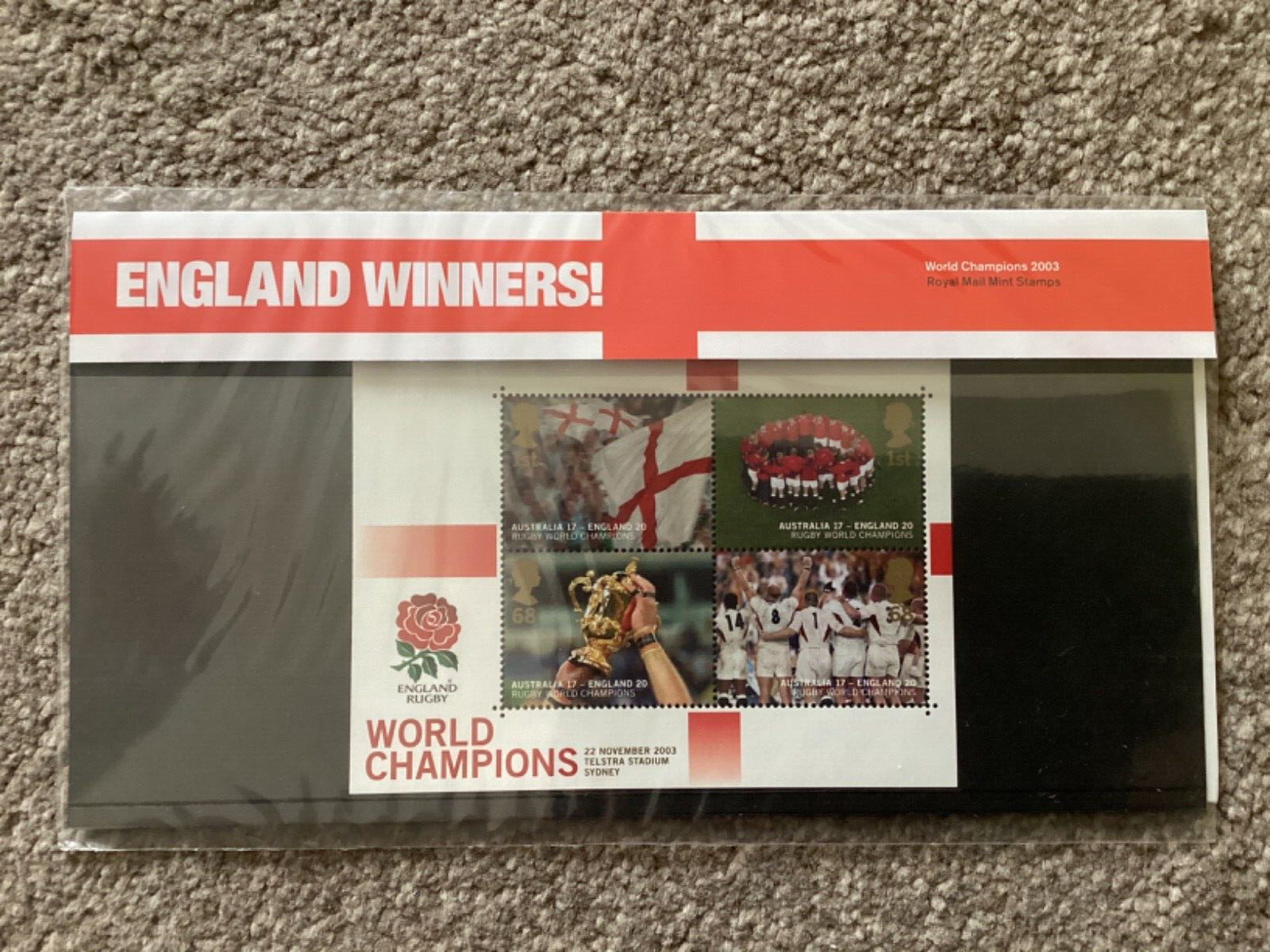 2003 Rugby England Winners Rugby Presentation Pack Stamp Collection Number M 9B