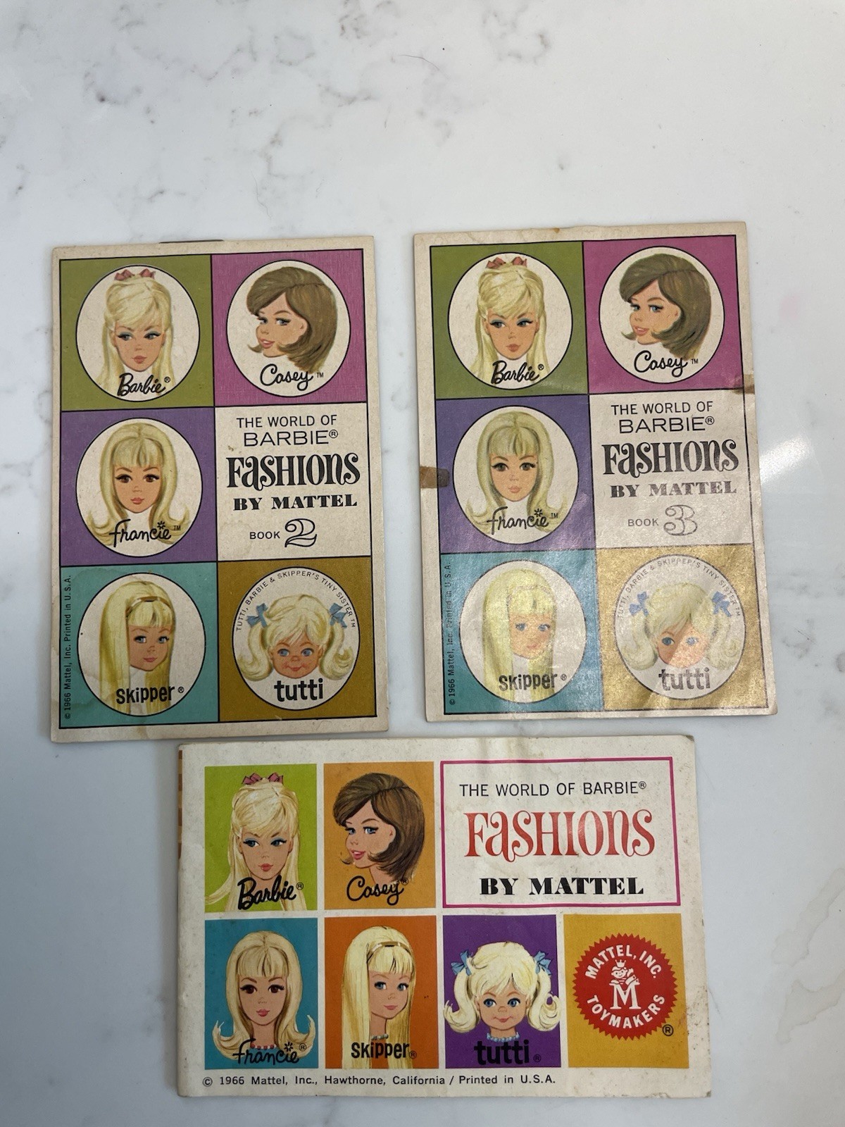 Vintage 1966 Mattel The World of Barbie Doll Fashion Booklets 1 2 3