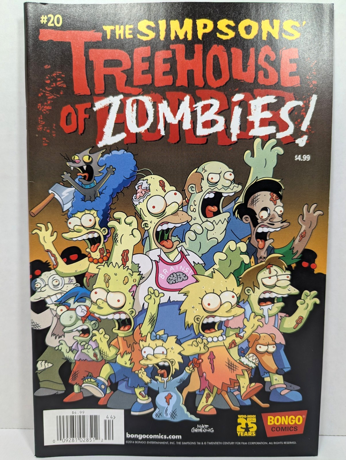 THE SIMPSONS' TREEHOUSE OF HORROR #20 [Zombies] Bongo 2014 (Excellent Condition)