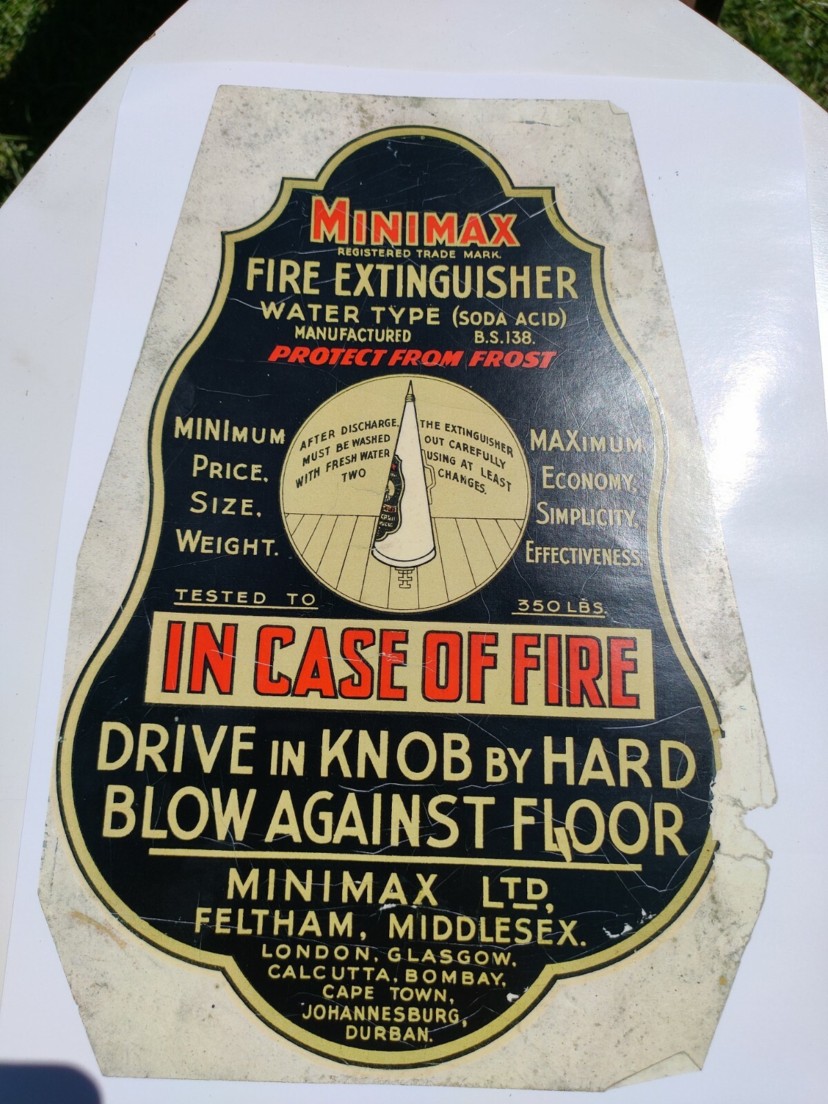 Fire extinguisher sticker