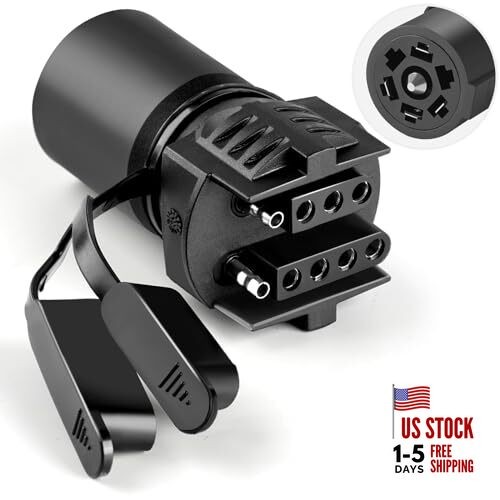 Trailer Light Adapter, 7 Pin Trailer Plug Adapter 2 in 1 Design - 7 Pin to 4 