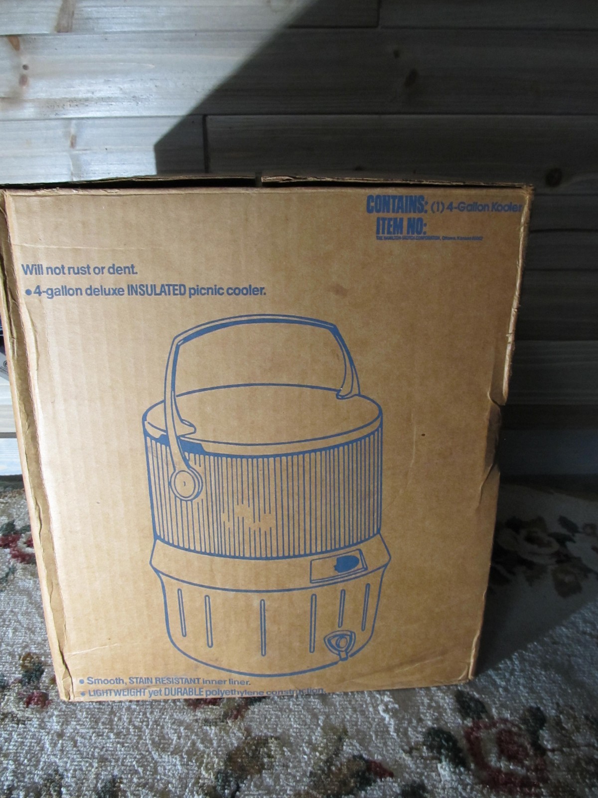 Vintage Hamilton Skotch Kooler Cooler Yellow In Original Box with Tray and Label