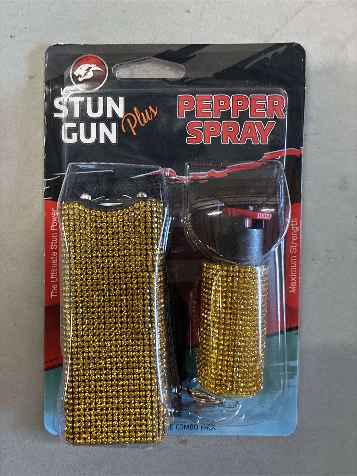 Pepper Spray And Stun Gun Combo Glitter Gold