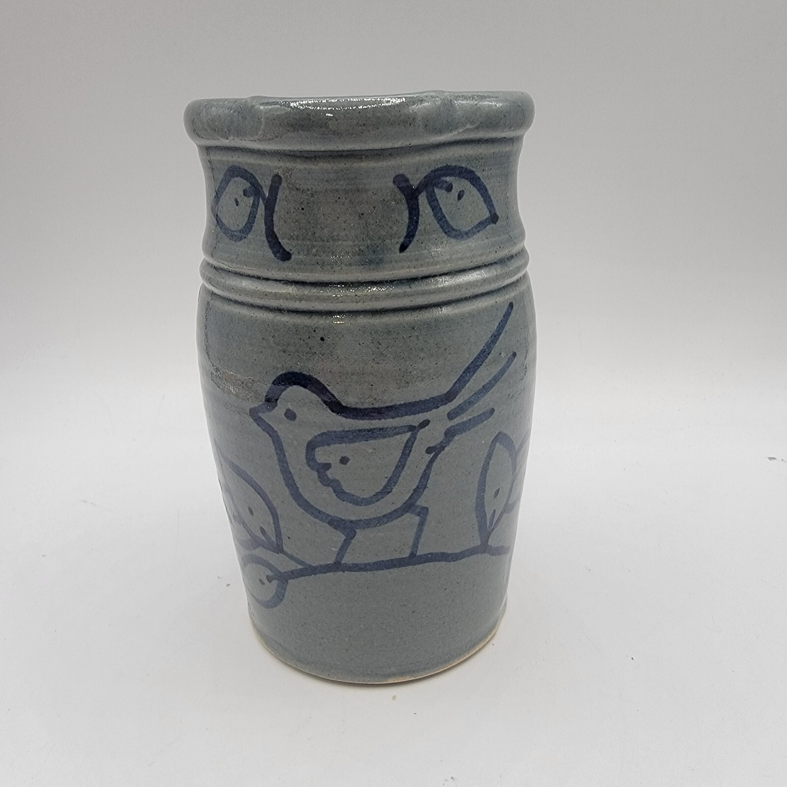 JONATHAN KESLER ART POTTERY BIRD AND LEAF DESIGN Pitcher Crock