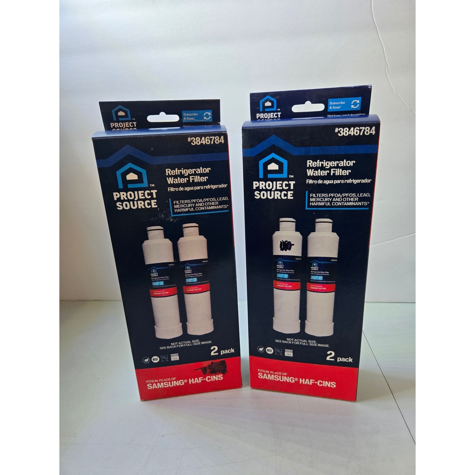 Project Source 2-Pack Refrigerator Water Filter 3846784 Samsung NEW