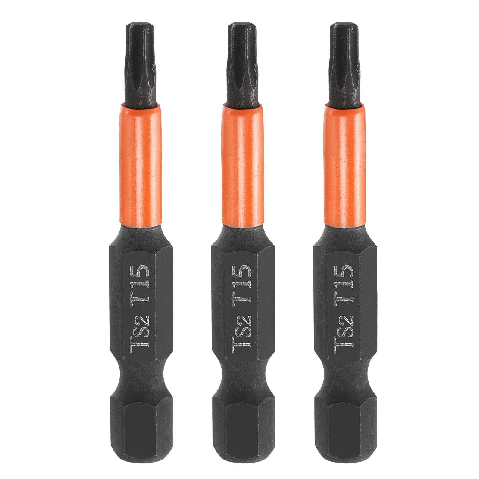 3pcs T15 Torx Head Screwdriver Bit 2" Long 1/4" Hex Shank Magnetic Screw Driver
