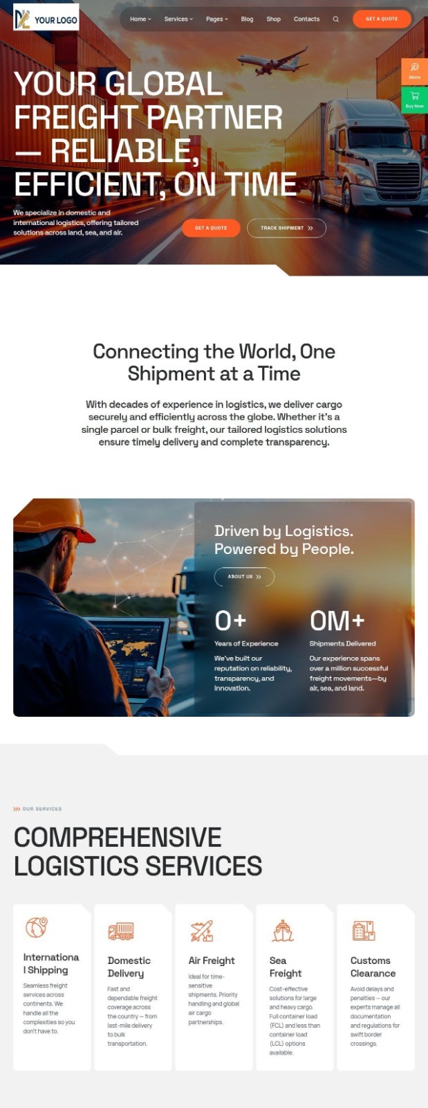 Ready-to-Launch Shipping & Warehouse Business Website - High-End Industry Layout