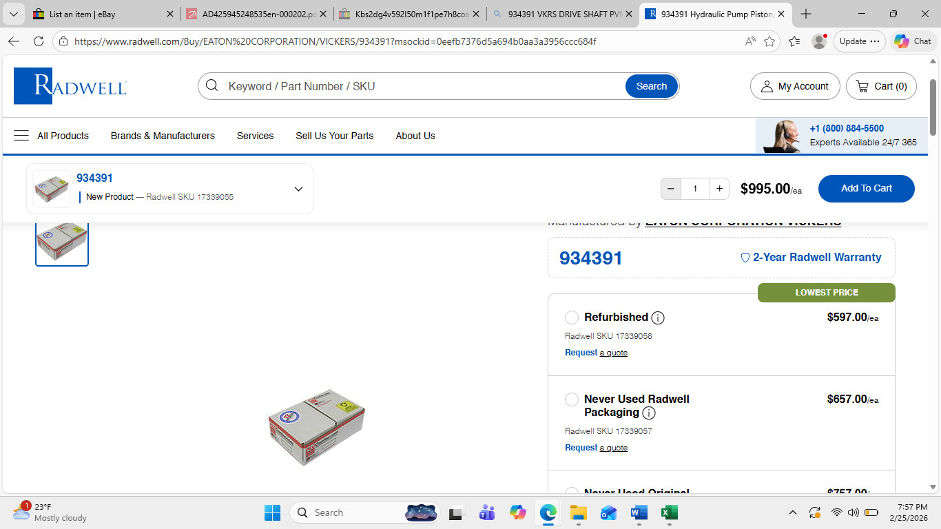 934391 VKRS DRIVE SHAFT PVM45/50