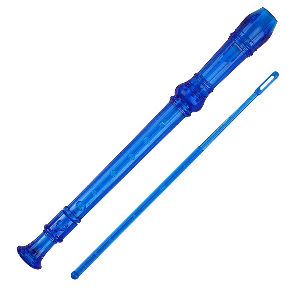 Descant Flauta Recorder Crystal Soprano 8 Hole Clarinet German blue 