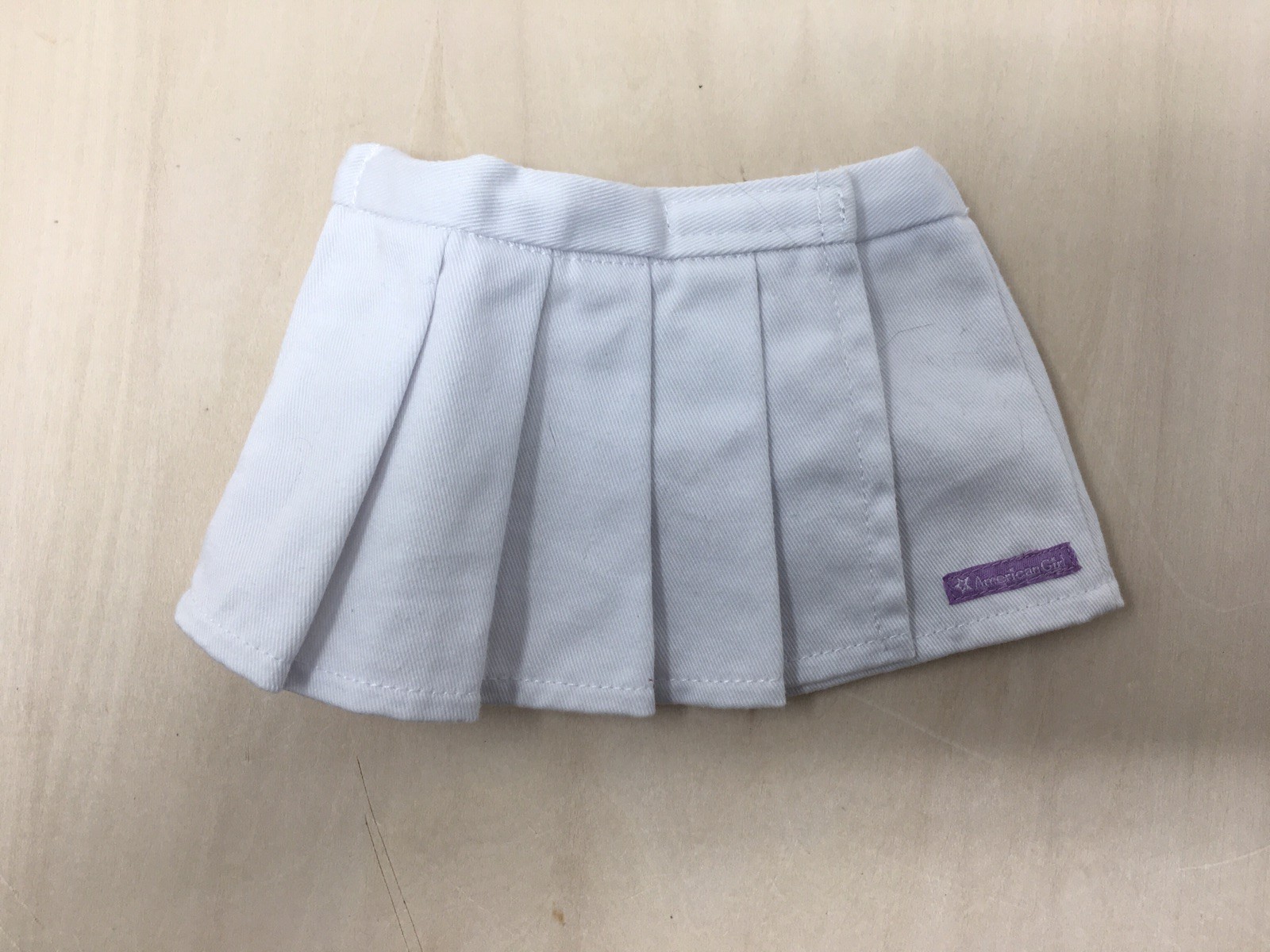 American Girl Doll  Skirt White Pleated Preppy Tennis Skirt fits 18" Dolls EUC