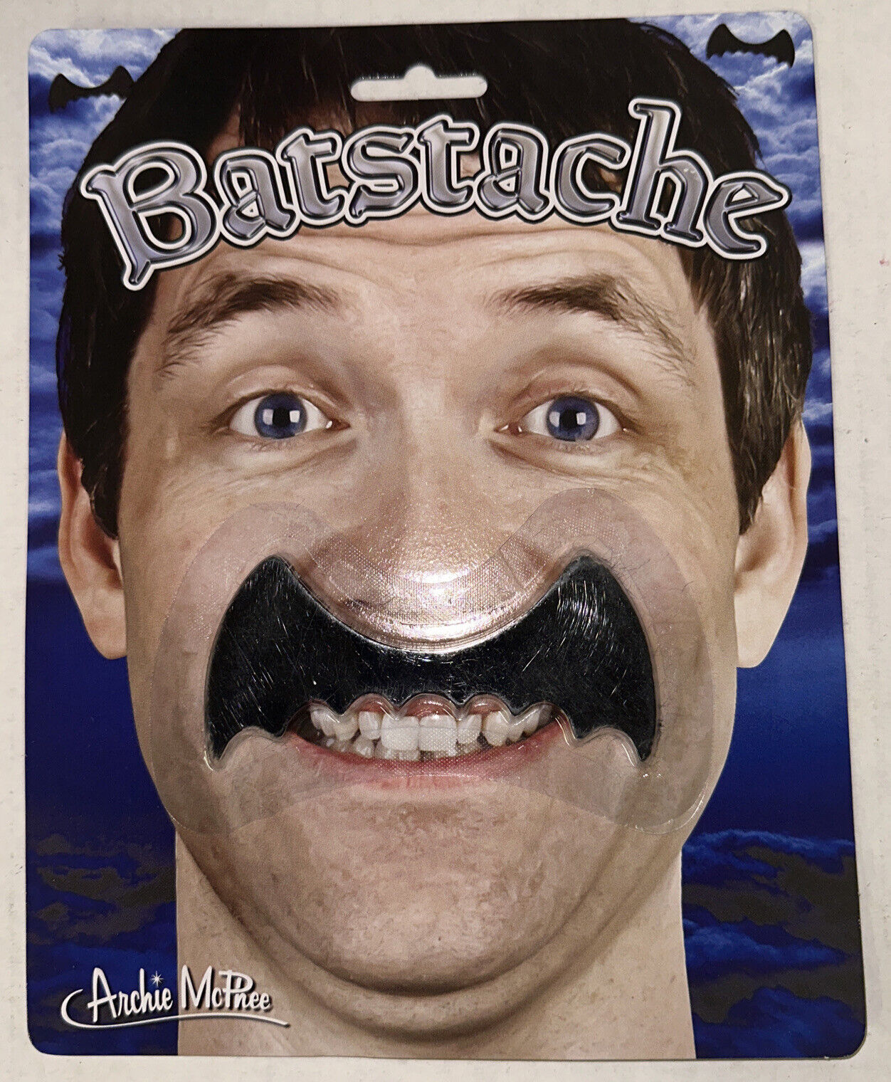 Halloween Dress up Costume Bat-Shaped Goofy Funny Mustache Stick On Batstache