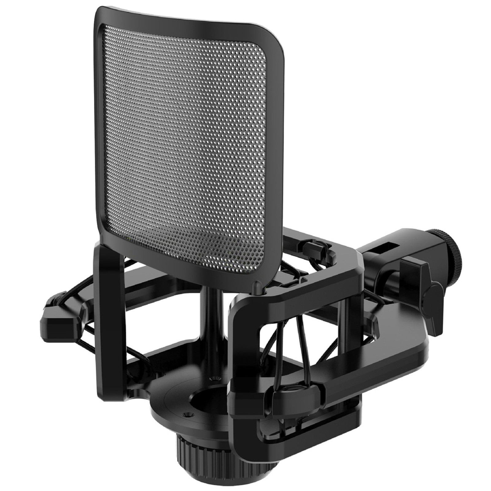 Microphone Shock Mount with Microphone  Windscreen Reduce Noise  Vibration4891