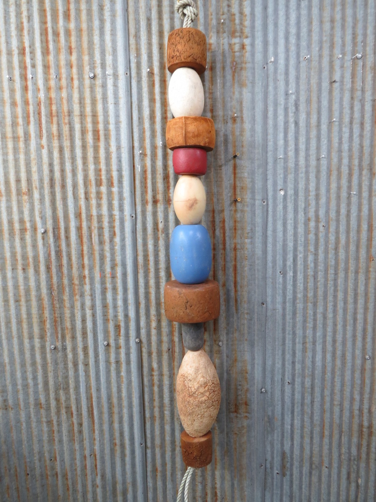 10 Old Fish Net Floats 47 Inches Long Fishing Buoys Bouys Tiki Hut Bar  (SF498)