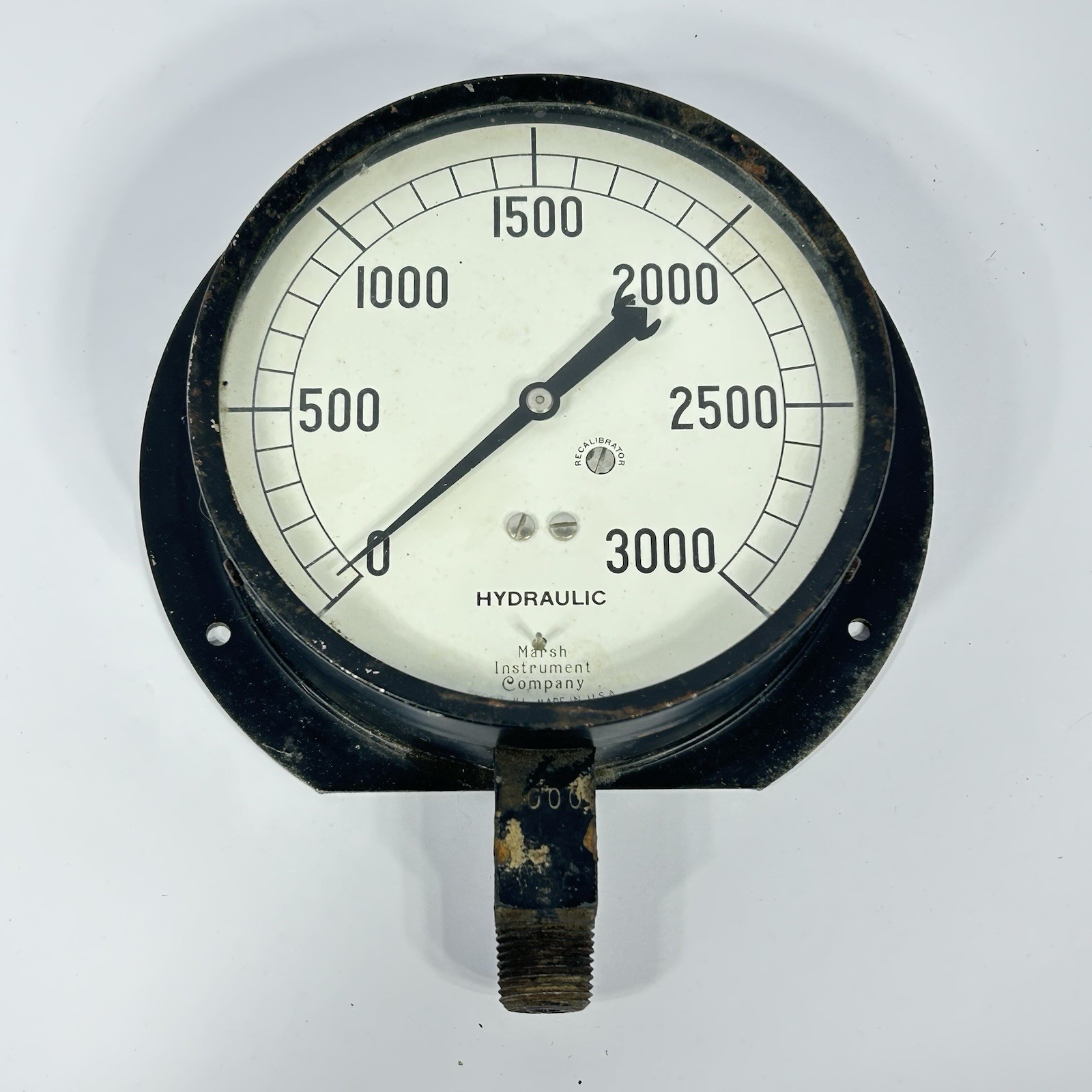 Steampunk Gauge Marsh Instrument Company Hydraulic 3000 PSI Skokie IL