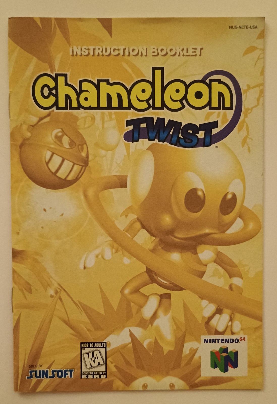 Chameleon Twist Nintendo 64 N64 Vintage Instruction Manual Near Mint Book Only