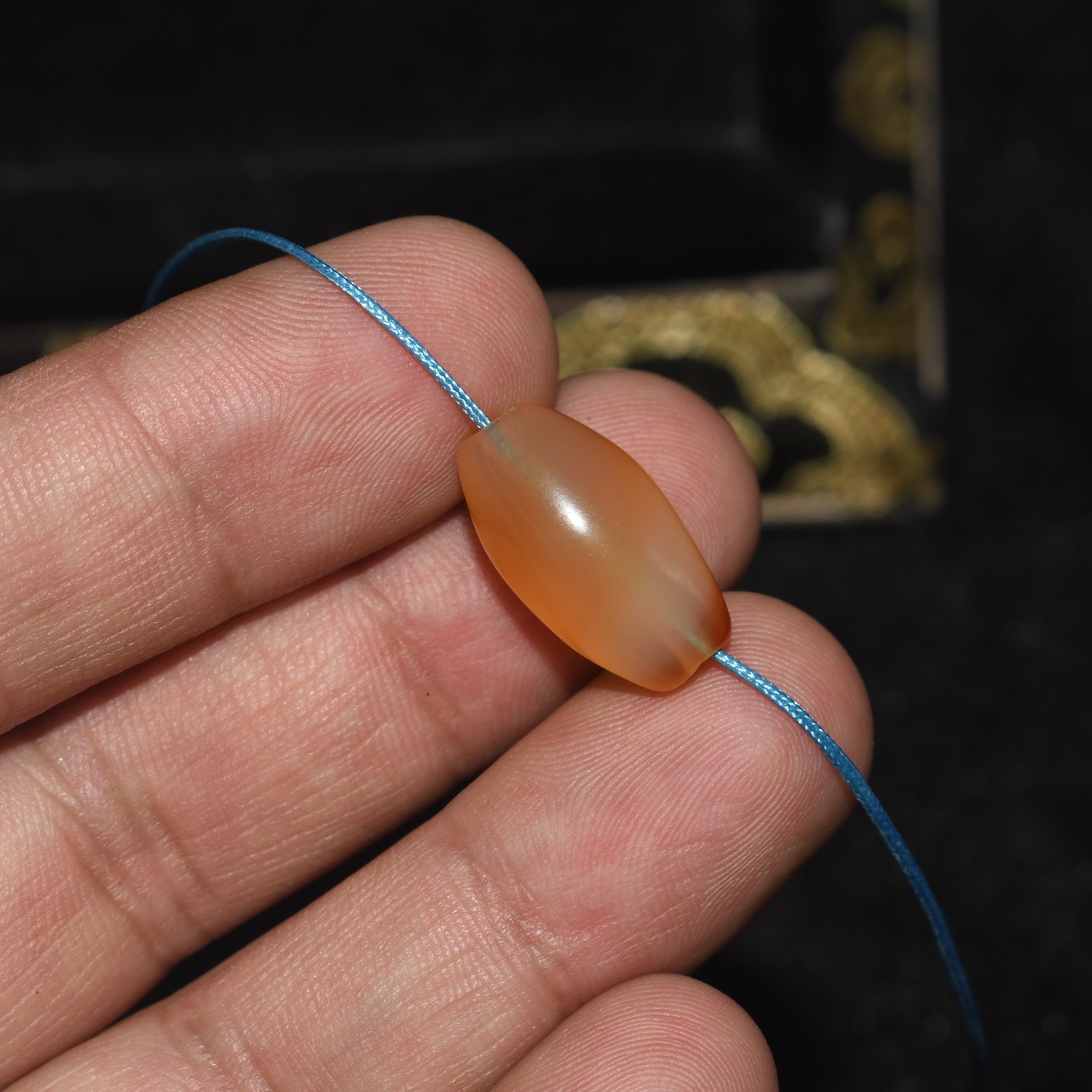 Genuine Ancient Tibetan Himalayan Banded Carnelian Stone Bead in good Condition