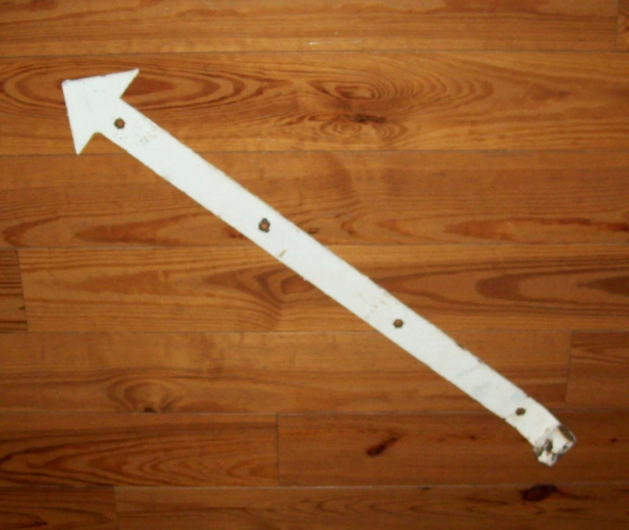 Antique Vtg 19th C 1800s Large Folk Art Wrought Iron Arrow Shaped Strap Hinge