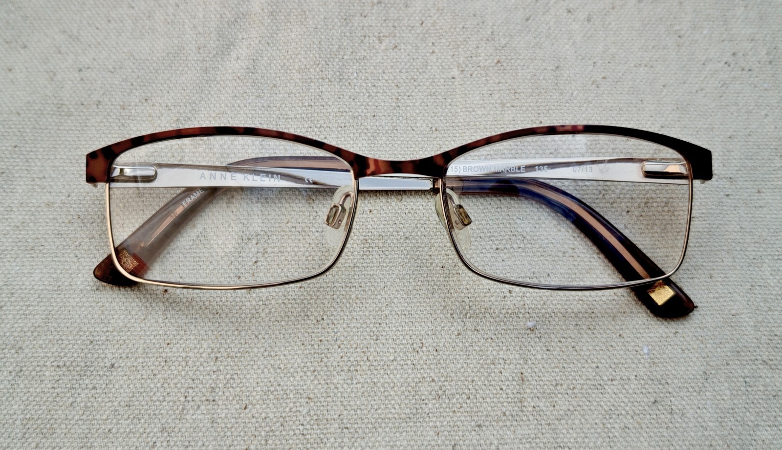 Anne Klein AK5015 Eyeglasses (215) Brown Marble 52-17-135 Flex Hinges