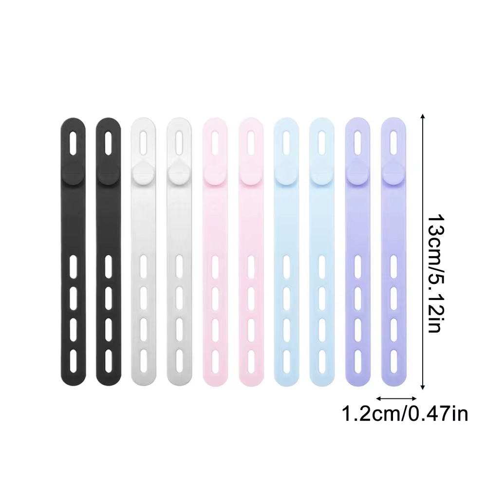 Silicone Cord Ties 10Pcs Reusable Cable Organizer Wraps for Charging Cable Headp