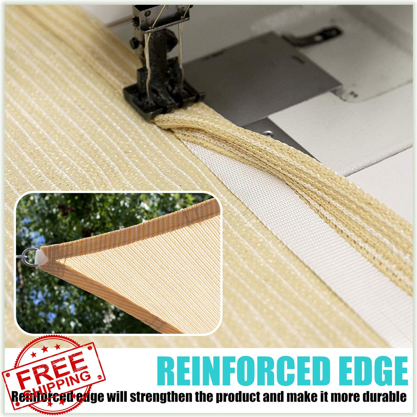 Amgo 10' Brown Triangle Sun Shade Sail Canopy Awning UPF50+ UV Block