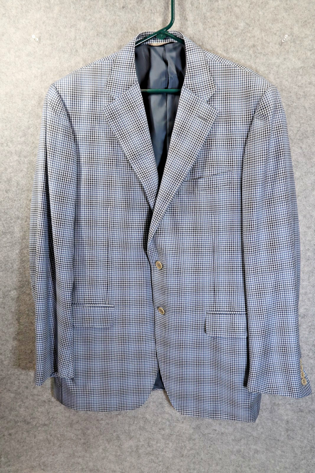 Canali Men's Blue Check Blazer Sport Coat Jacket Size 54 Business Travel
