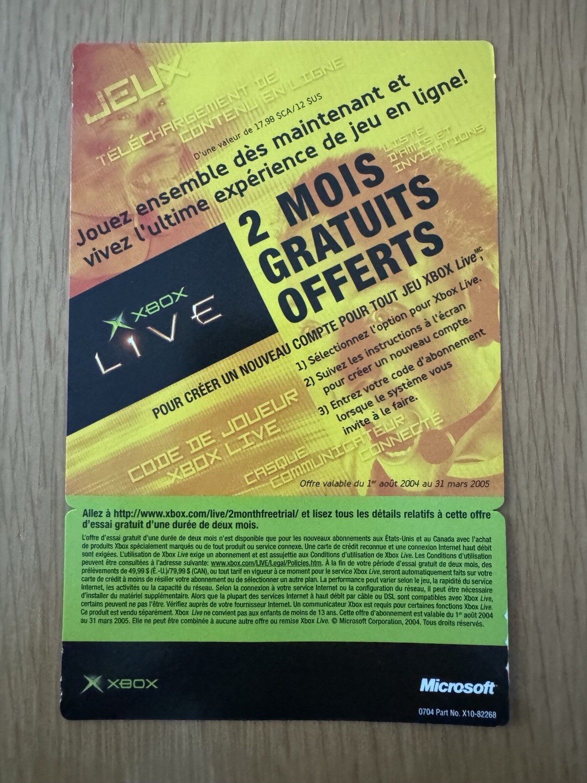 Original Xbox Live 2 Month Free Trial Unused/ Expired, Lot Of 2