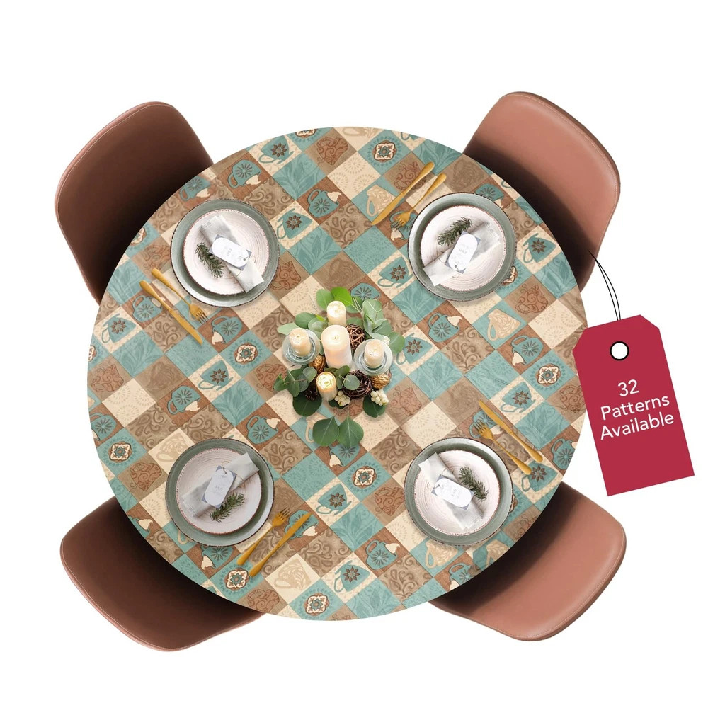 Covers For The Home Deluxe Elastic Edged Flannel Backed Vinyl Fitted Table