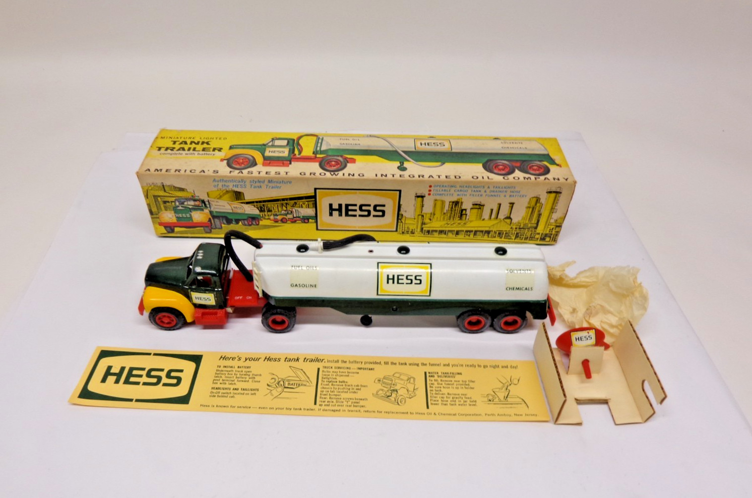 Vintage 1964 Hess Mark Toy Fuel Tanker with original Box and Incert