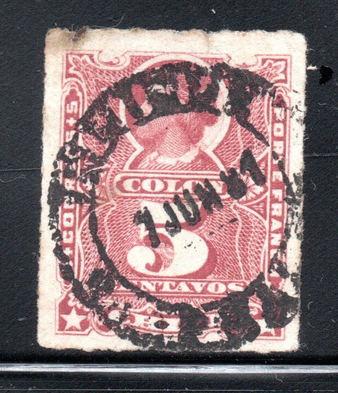 CHILE,  COLON , MATASELLOS IQUIQUE, 1881 - PRAL, GUERRA DEL PACIFICO ,  (GDP-10)