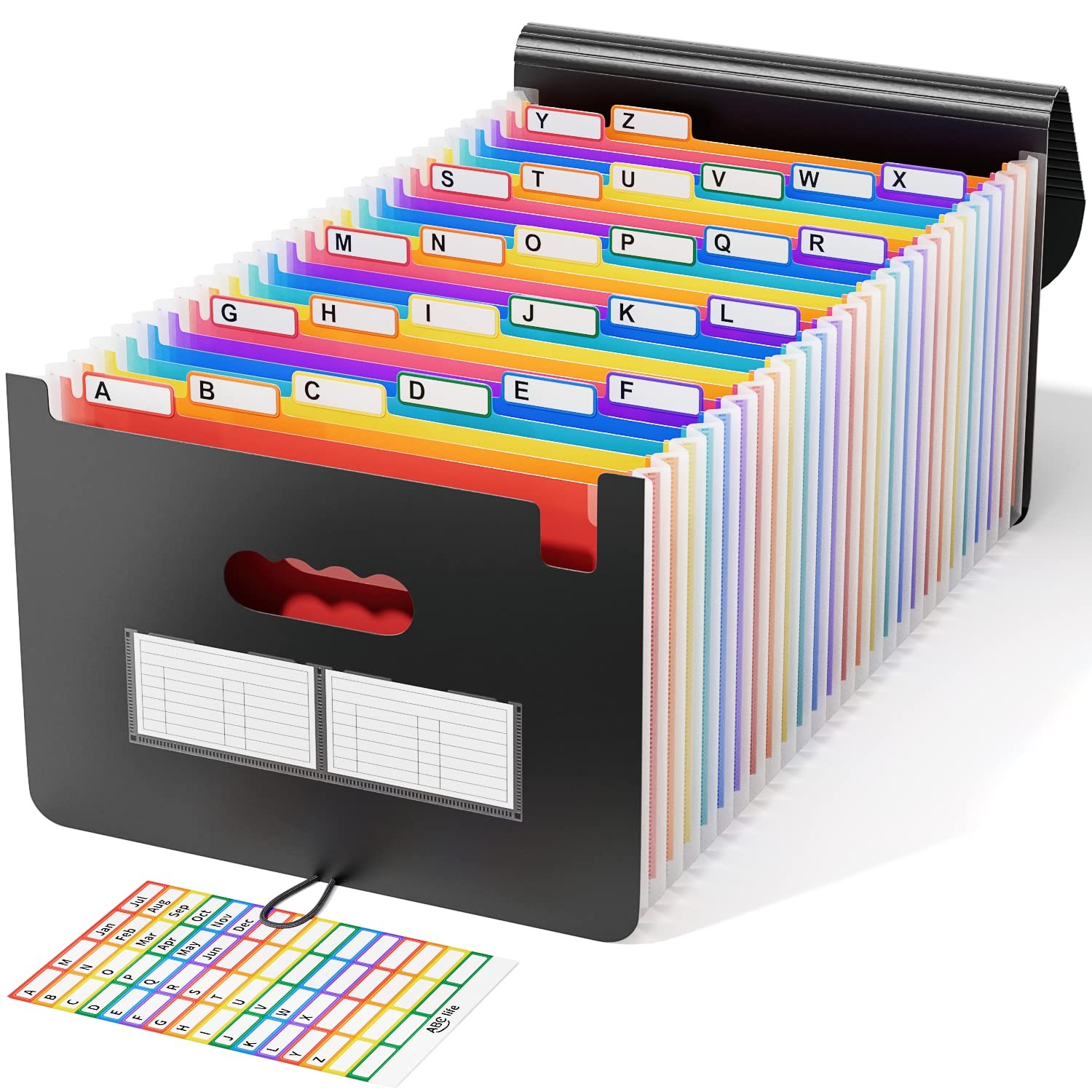26 Pockets Accordion File Organizer Expanding File Folders Portable Monthly Bill